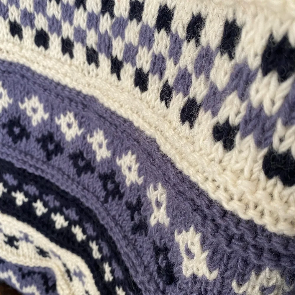 Handmade in Nepal 100% Wool zip up hooded sweater– Fully Lined – Oversized M - Picture 7 of 8